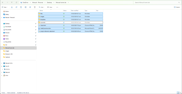 IIS directory showing website files